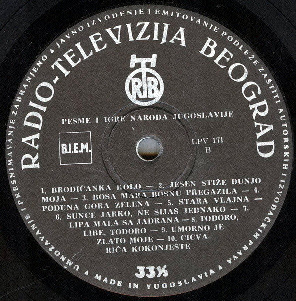 Various : Pesme I Igre Naroda Jugoslavije (52e Conference Interparlamentaire Beograd 1963) (LP, Comp)