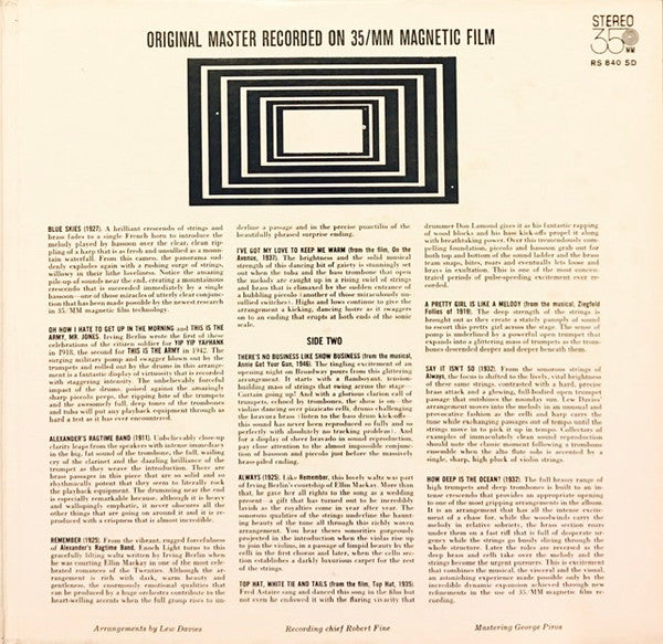 Enoch Light And His Orchestra : Enoch Light And His Orchestra At Carnegie Hall Play Irving Berlin (LP, Album)