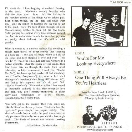 Thee Fine Lines : Looking Everywhere (7", EP)