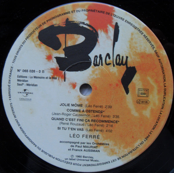 Léo Ferré : Léo Ferré (10", Album, Ltd, Num, RE, RM)