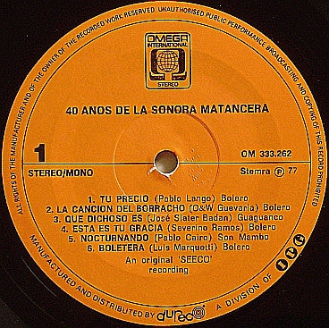 La Sonora Matancera : Sonora Matancera II (LP, Comp)