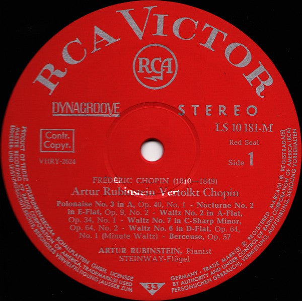 Arthur Rubinstein / Frédéric Chopin : Rubinstein / Chopin (LP)