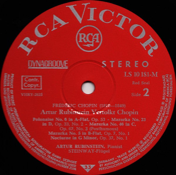 Arthur Rubinstein / Frédéric Chopin : Rubinstein / Chopin (LP)
