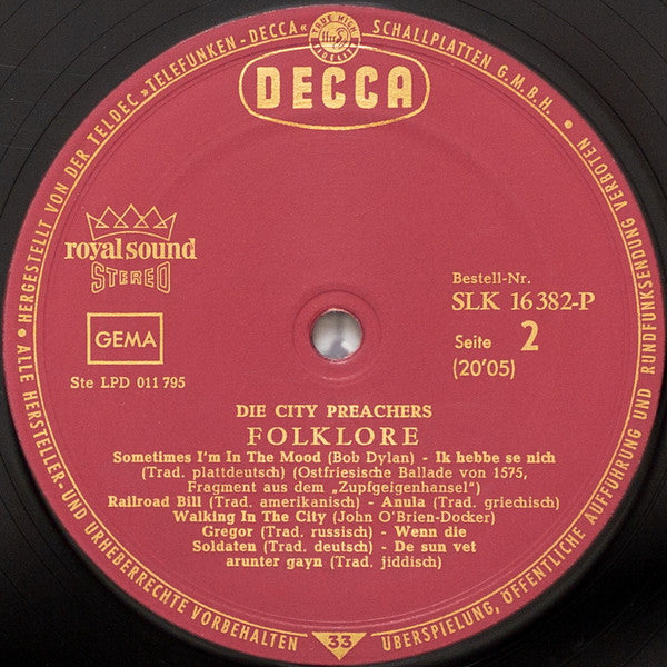 City Preachers : Folklore (LP, Album)