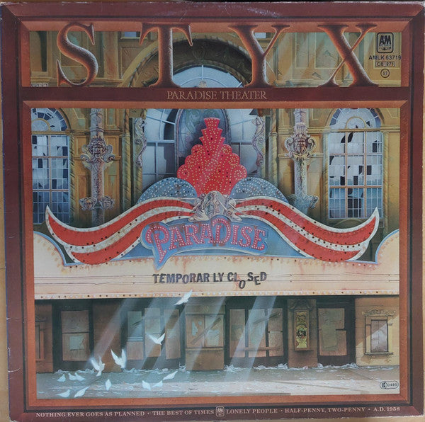 Styx : Paradise Theatre (LP, Album, Etch, M/Print, Gat)