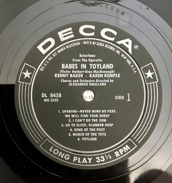 Kenny Baker (2) – Karen Kemble / Wilbur Evans – Eileen Farrell – Felix Knight : Selections From The Operetta Babes In Toyland / Selections From The Red Mill (LP, Comp)
