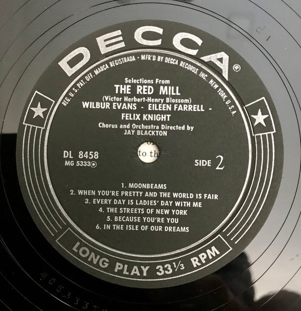 Kenny Baker (2) – Karen Kemble / Wilbur Evans – Eileen Farrell – Felix Knight : Selections From The Operetta Babes In Toyland / Selections From The Red Mill (LP, Comp)