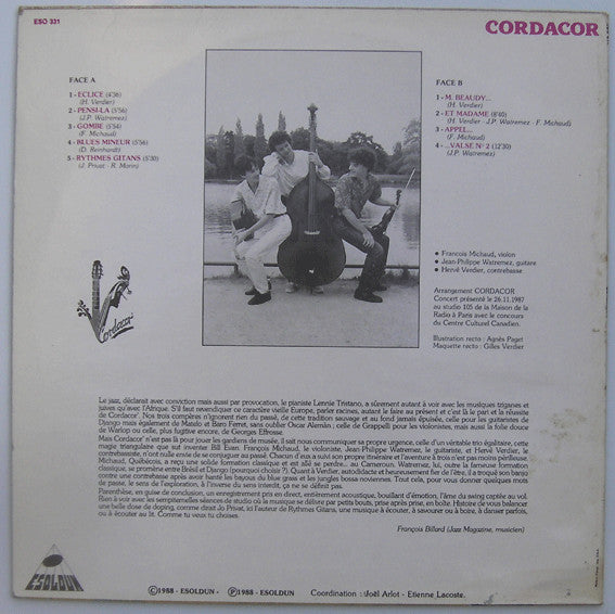 Cordacor : Trio Jazz Acoustique (LP, Album)