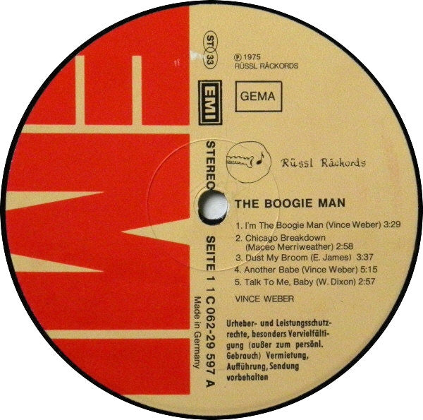 Vince Weber : The Boogie Man (Piano Blues & Boogie Woogie) (LP, Album)