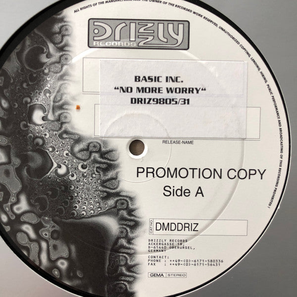 Basic Inc. : No More Worry (12", Promo, Sti)