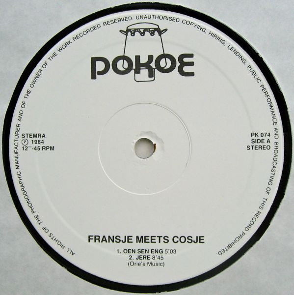 Frans Abori Meets Cosje : Fransje Meets Cosje (12")