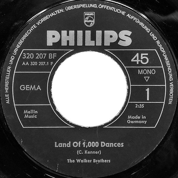 The Walker Brothers : Land Of 1000 Dances / My Ship Is Coming In (7", Single, Mono)