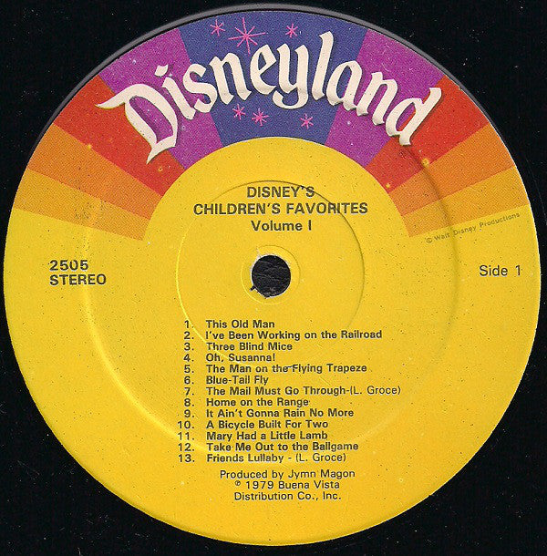 Larry Groce And The Disneyland Children's Sing-Along Chorus : Disney's Children's Favorites Volume I (LP, Kee)