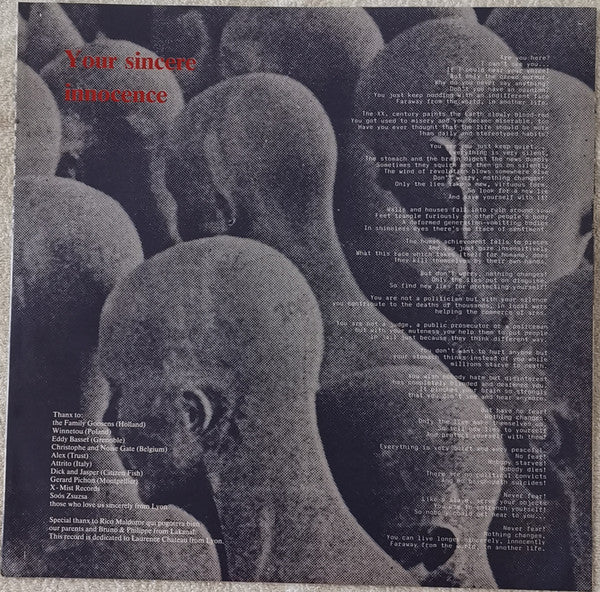 Trottel : Your Sincere Innocence (12", Maxi, Red)