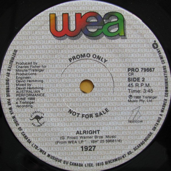 1927 : That's When I Think Of You (7", Single, Promo)