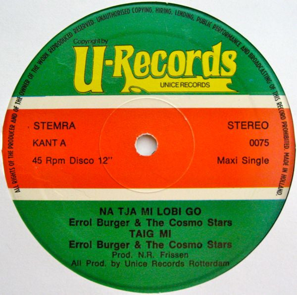 Errol Burger & Cosmo Stars : Na Tja Mi Lobi Go (12", Maxi)