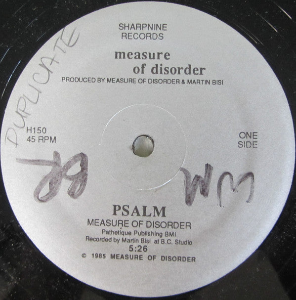 Measure Of Disorder : Psalm (12", Single)