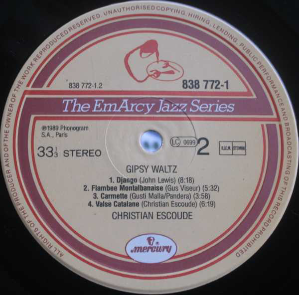 Christian Escoude Octet : Gipsy Waltz (LP, Album)