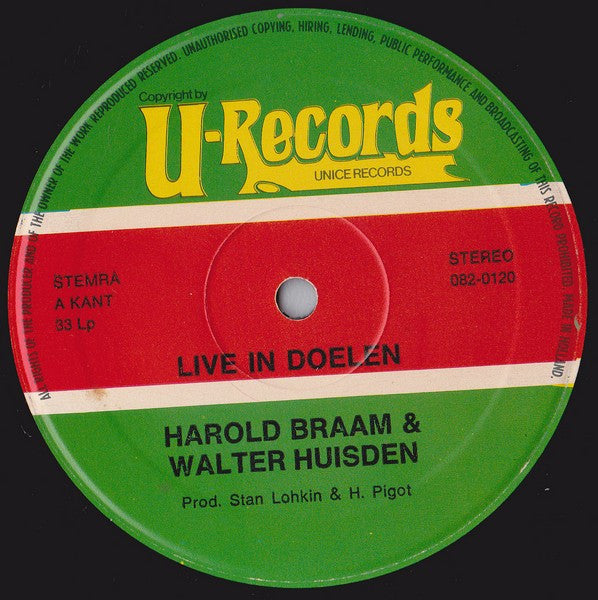 Harold Braam And Walther Huisden : Live In De Doelen Rotterdam (LP)