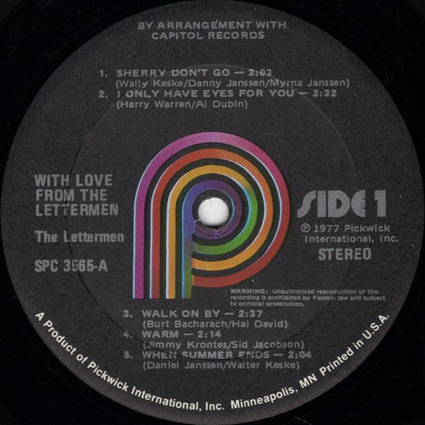 The Lettermen : With Love From The Lettermen (LP)