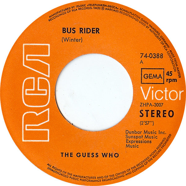 The Guess Who : Share The Land / Bus Rider (7", Single)