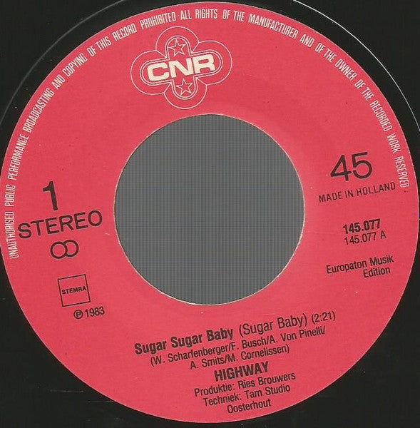 Highway (3) : Sugar Sugar Baby (7", Single)