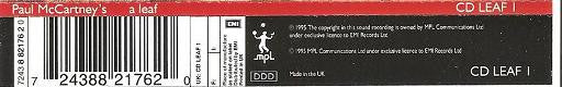 Anya Alexeyev : Paul McCartney's A Leaf (CD, Single)