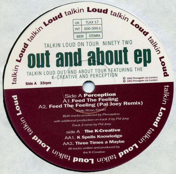 The K-Creative And Perception : Out And About EP (12", EP)