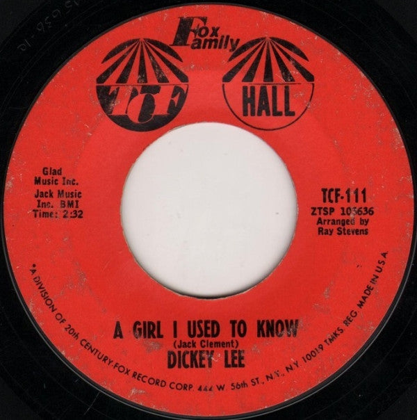Dickey Lee : The Girl From Peyton Place (7", Single)
