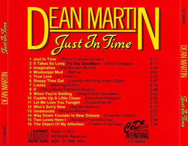 Dean Martin : Just In Time (CD, Comp)
