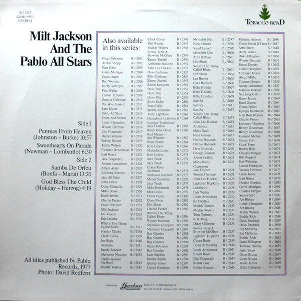 Milt Jackson And The Pablo All-Stars Jam : Milt Jackson And The Pablo All Stars (LP, RE)