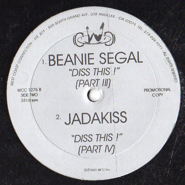 Nas / Cormega / Beanie Sigel / Jadakiss : Diss This (12", Single, Unofficial)