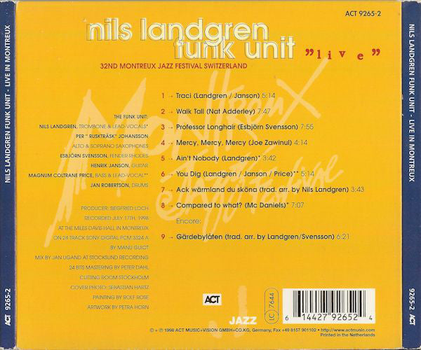 Nils Landgren Funk Unit : Live In Montreux (CD, Album)