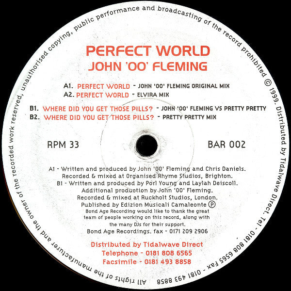 John '00' Fleming : Perfect World (12")