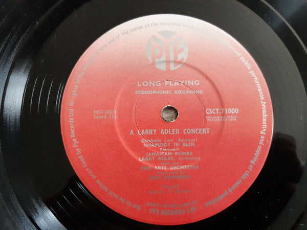 Larry Adler : A LARRY ADLER CONCERT 10"  (10", Album)