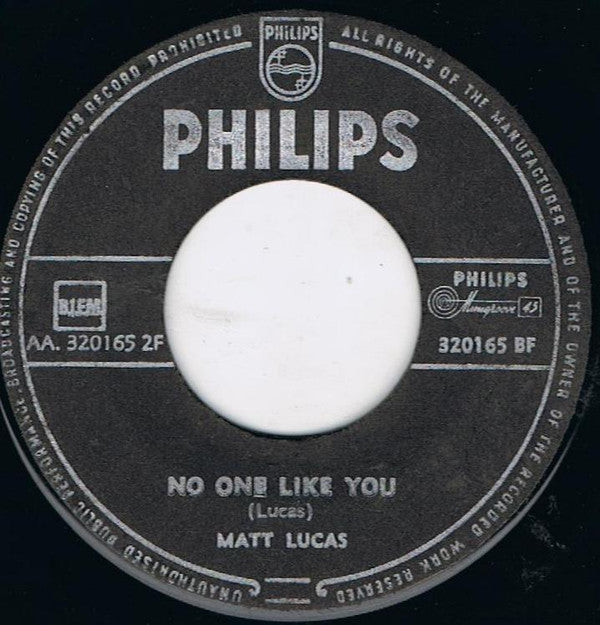 Matt Lucas (2) : Ooby Dooby / No One Like You (7", Single)