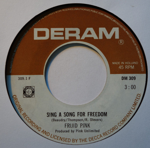 Frijid Pink : Sing A Song For Freedom (7", Single)