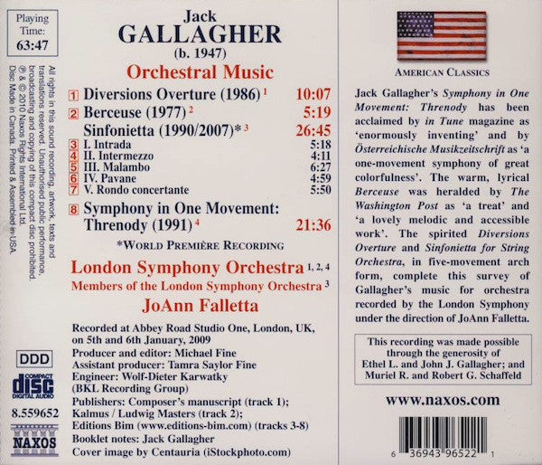 Jack Gallagher, London Symphony Orchestra • JoAnn Falletta : Orchestral Music (CD, Album)