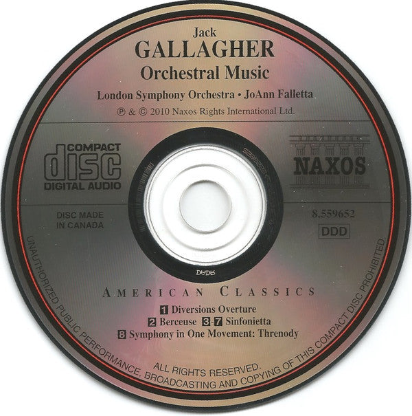 Jack Gallagher, London Symphony Orchestra • JoAnn Falletta : Orchestral Music (CD, Album)