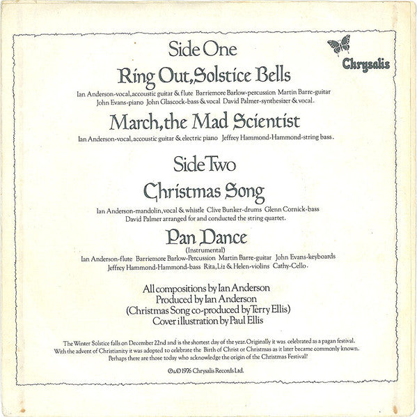 Jethro Tull : Ring Out, Solstice Bells (7", EP)