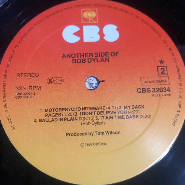 Bob Dylan : Another Side Of Bob Dylan (LP, Album, RE)