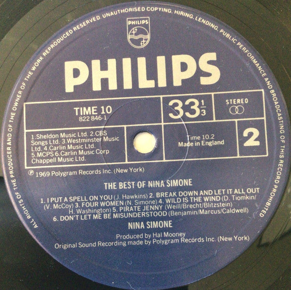 Nina Simone : The Best Of Nina Simone (LP, Comp, RE)