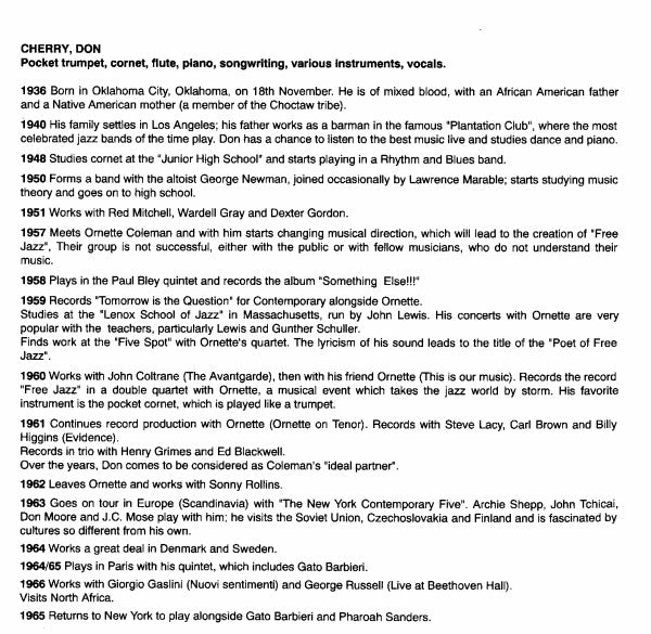 Don Cherry featuring Ornette Coleman & Steve Lacy : Don Cherry (CD, Comp)