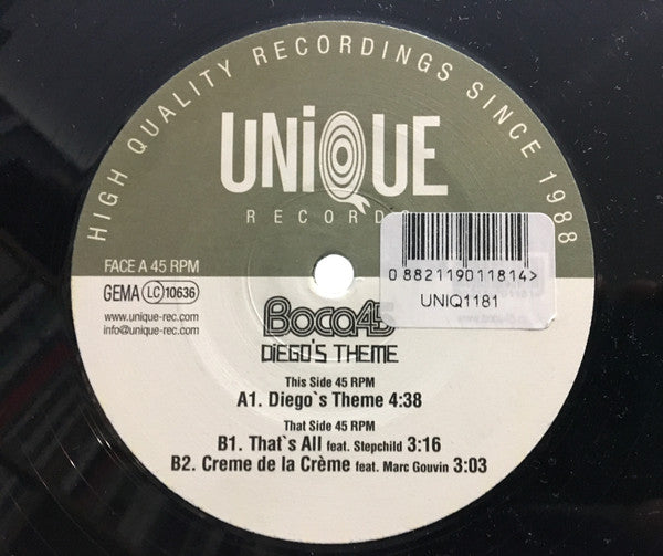 Boca 45 : Diego's Theme (12", Promo)