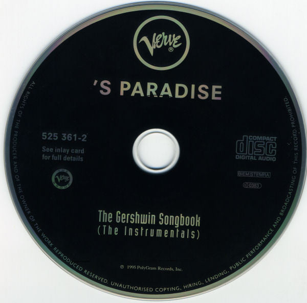 George & Ira Gershwin : The Gershwin Songbook - 'S Paradise (The Instrumentals) (CD, Comp)