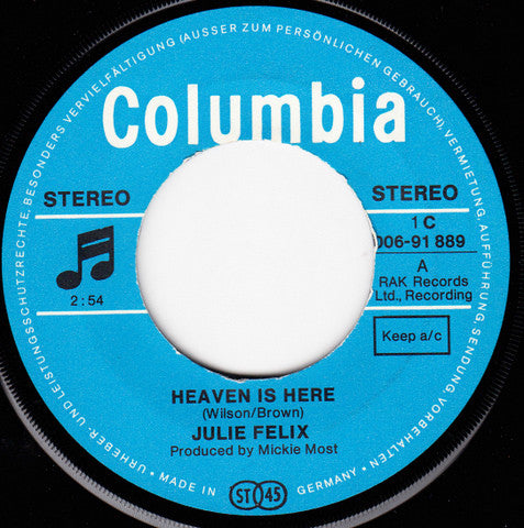 Julie Felix : Heaven Is Here (7", Single)