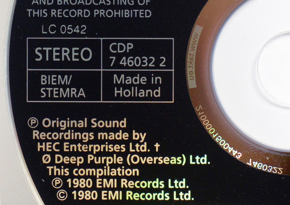 Deep Purple : Deepest Purple: The Very Best Of Deep Purple (CD, Comp, RP)
