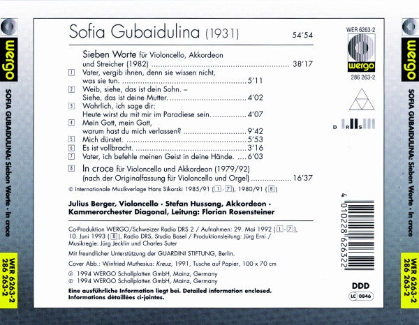 Sofia Gubaidulina : Sieben Worte • In Croce (CD)