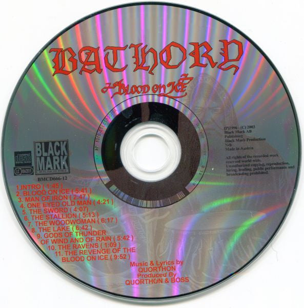 Bathory : Blood On Ice (CD, Album, RE, RM, RP)