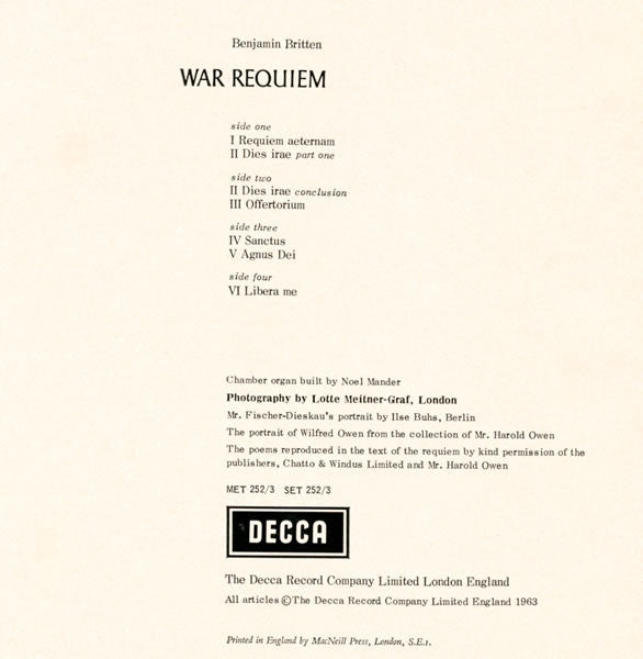 Benjamin Britten : War Requiem (2xLP, Mono + Box)